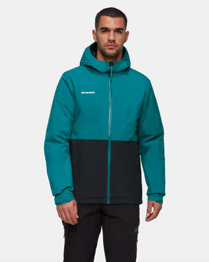Linard HS Thermo Hooded Jacket Men - Deep teal-black