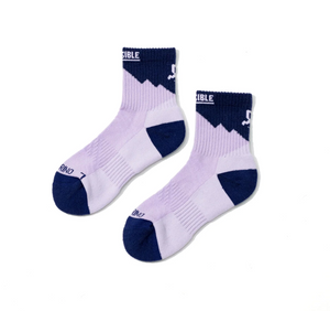 Invisible x The Peak Hunter 美麗諾羊毛越野跑針對性緩衝中筒襪 - purple