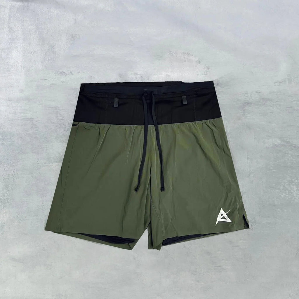 AKIV Multi-Pocket 2-in-1 Running Shorts (Unisex) - 大地綠色