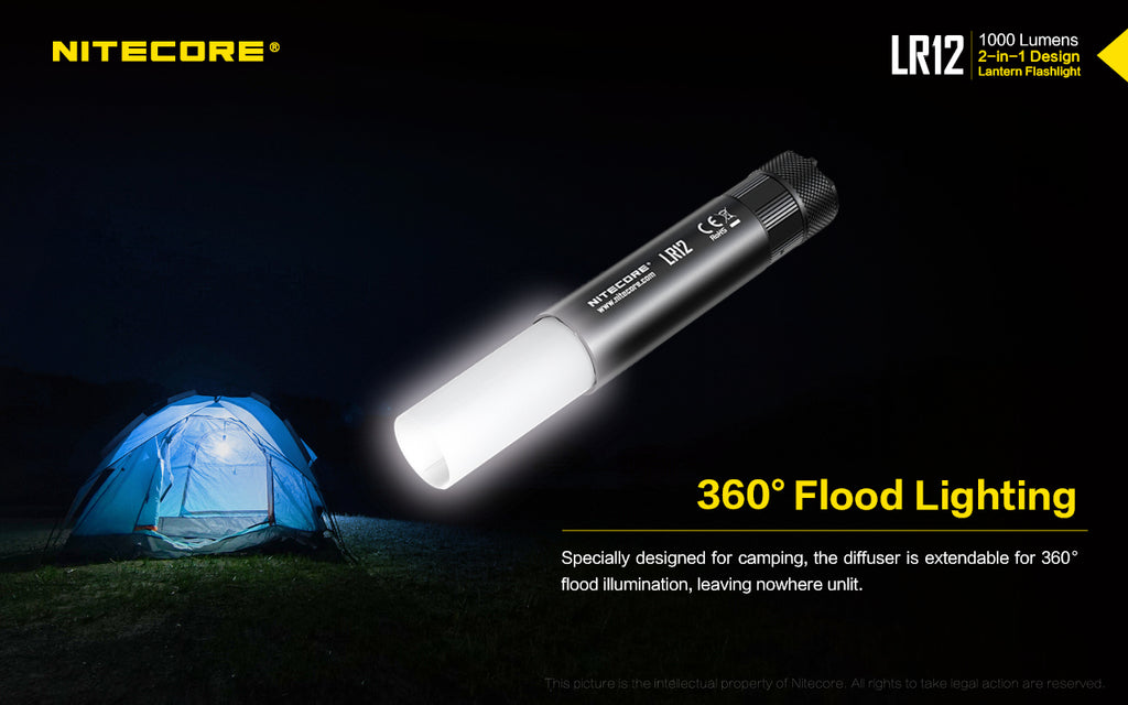 LR12 2-in-1 Lantern Flashlight 唇膏形伸縮營燈 (1000 lumens)