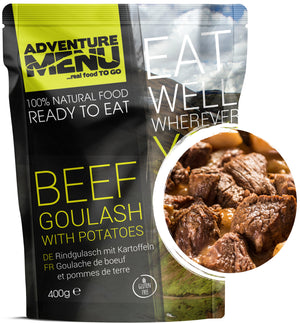 Beef goulash with boiled potatoes