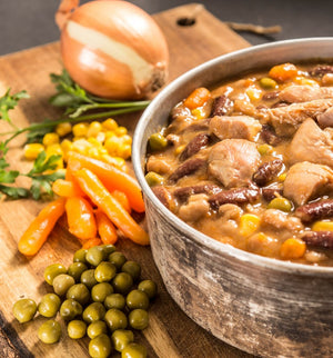 Chicken with beans and vegetables