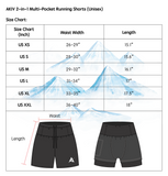 AKIV Multi-Pocket 2-in-1 Running Shorts (Unisex)