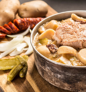 Pork rib with boiled potatoes