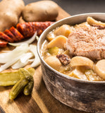 Pork with dumplings and cabbage