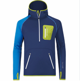 Merino fleece zip neck hoody