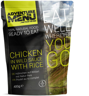 Chicken in wild sauce and rice